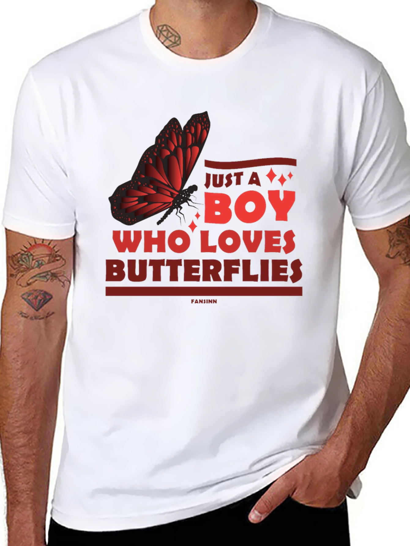 Butterfly Lover Mens Graphic Tee - Just a Boy