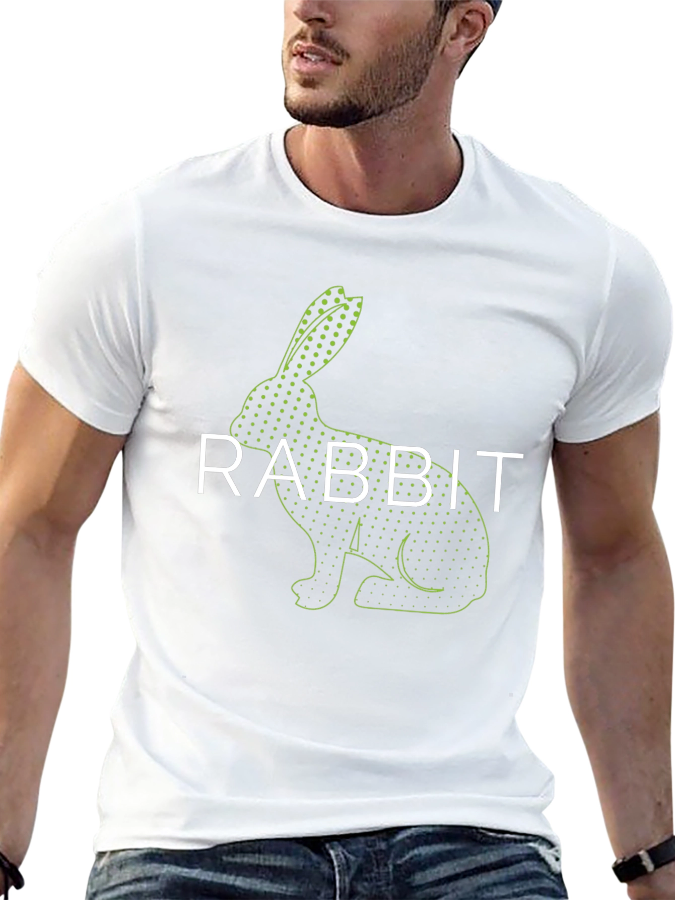 Rabbit Graphic Tee - Trendy Casual Style
