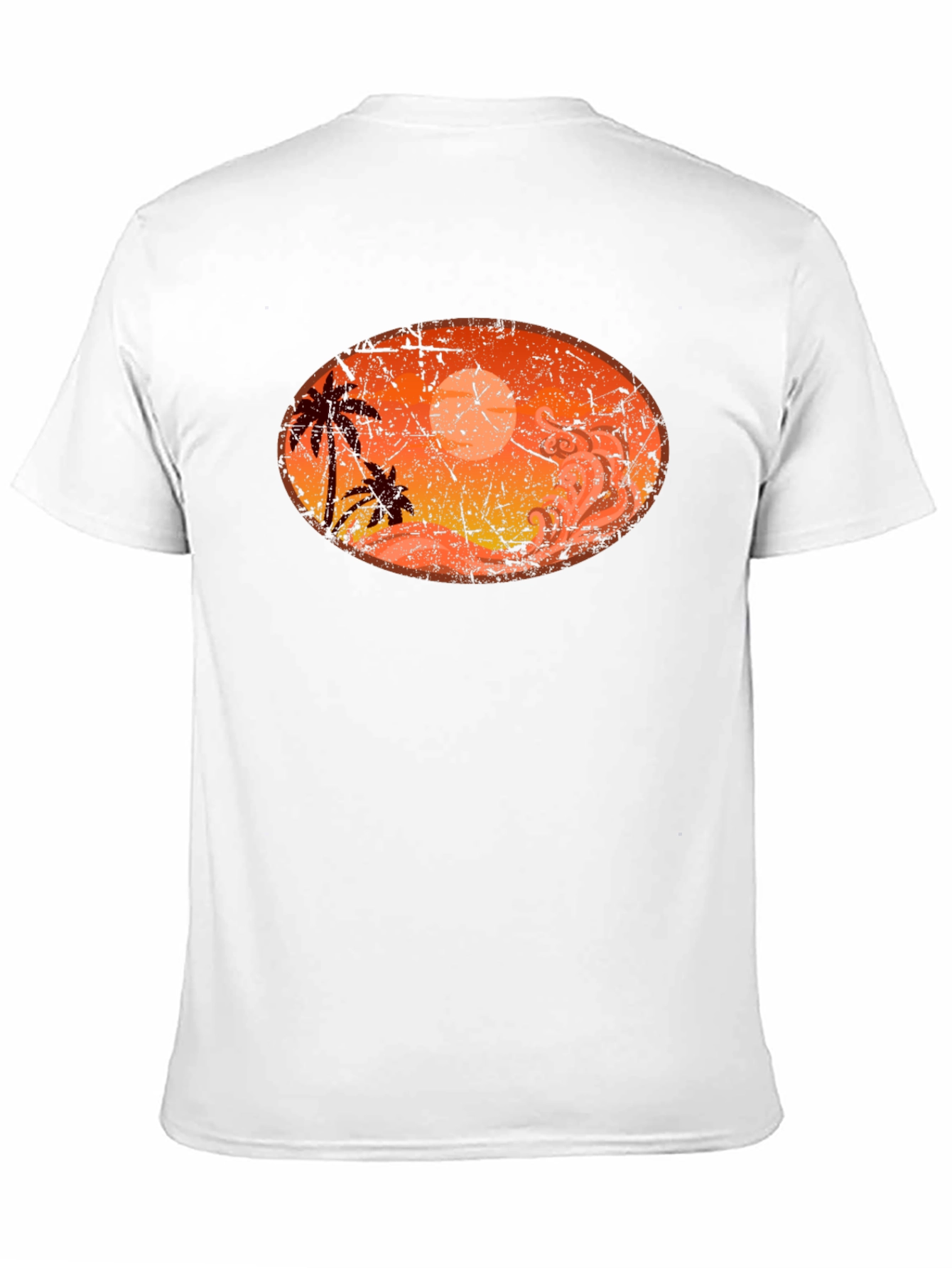 Sunset Palm Tree Graphic Black T-Shirt