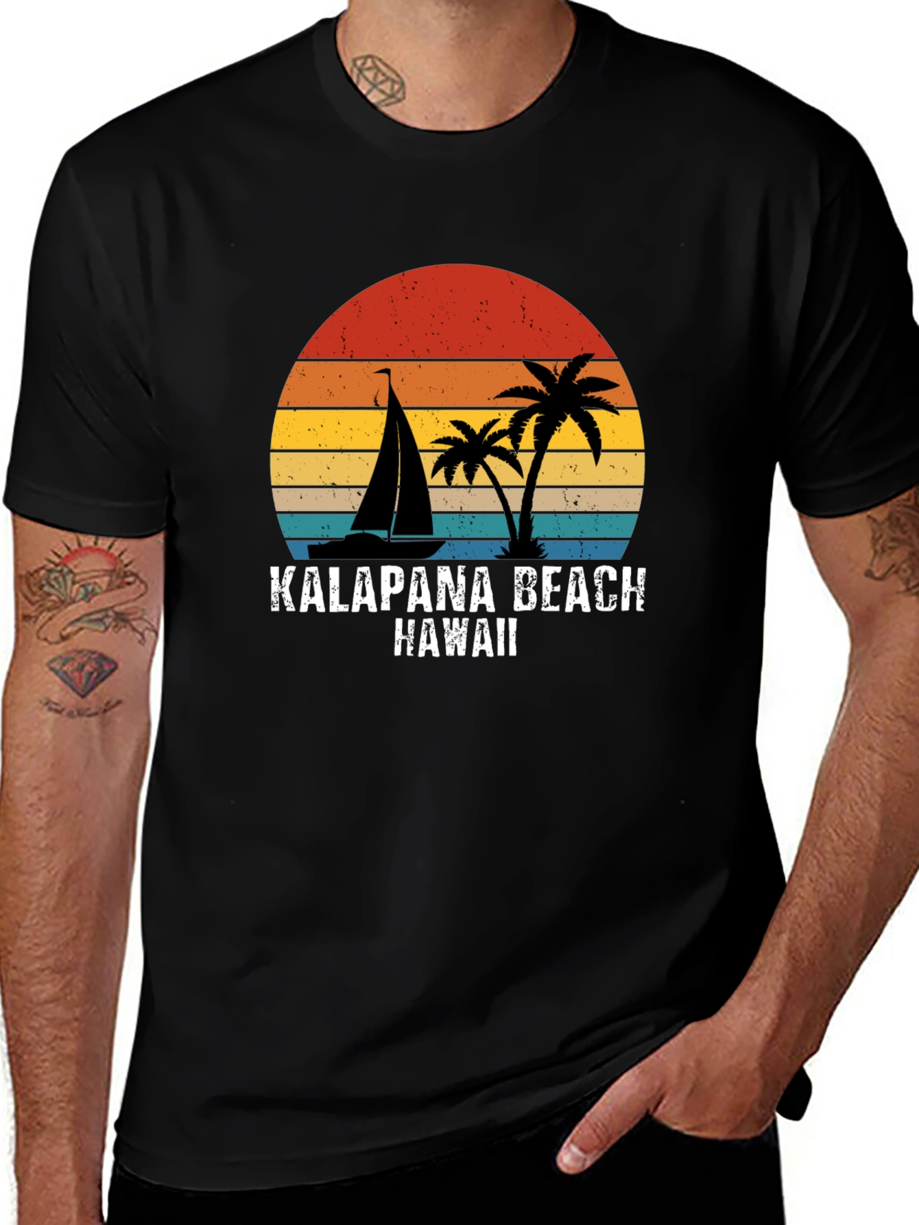 Kalapana Beach Hawaii Retro T-Shirt