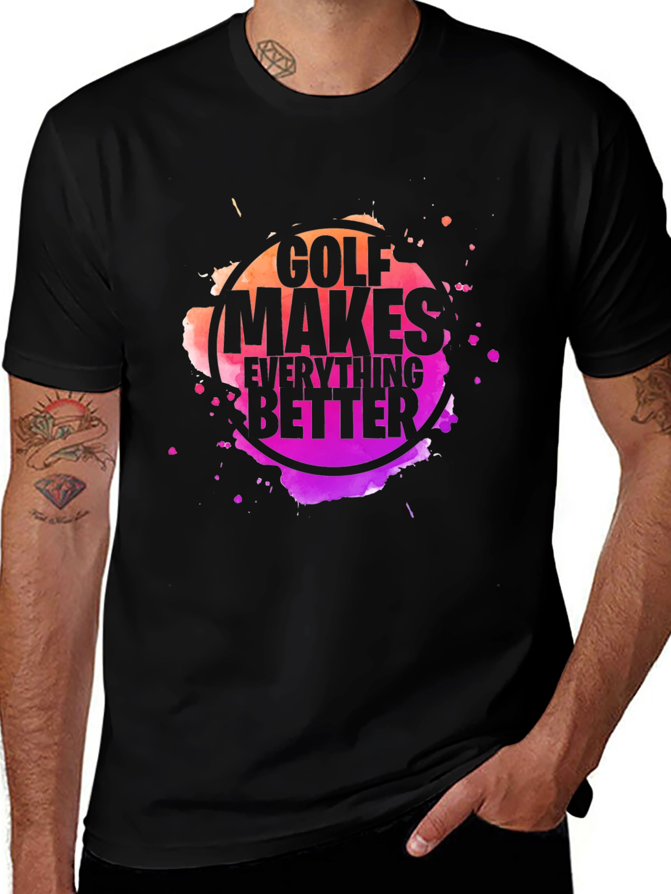 Golf Makes Everything Better Black T-Shirt