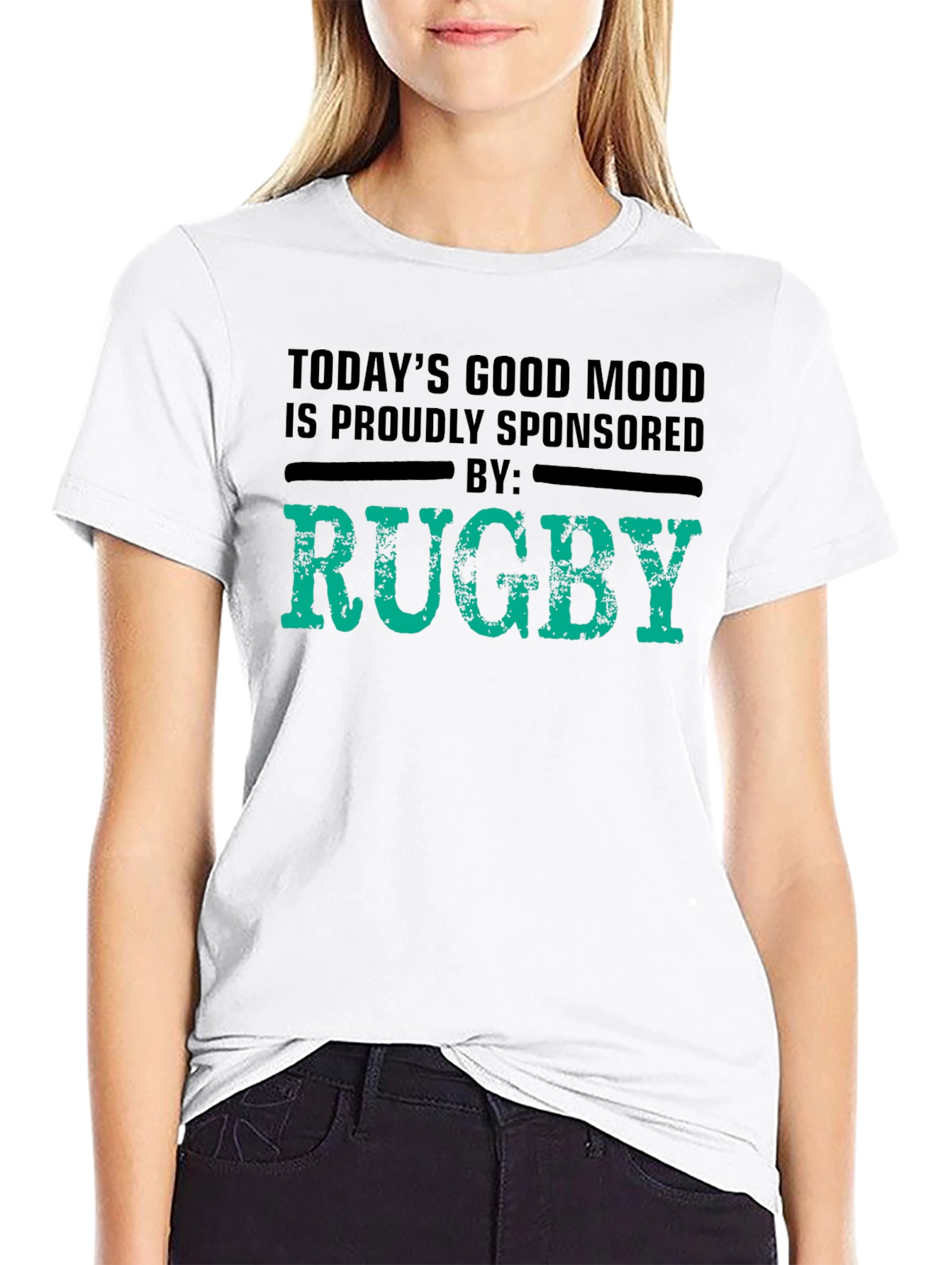 Rugby Sponsored Good Mood Black T-Shirt