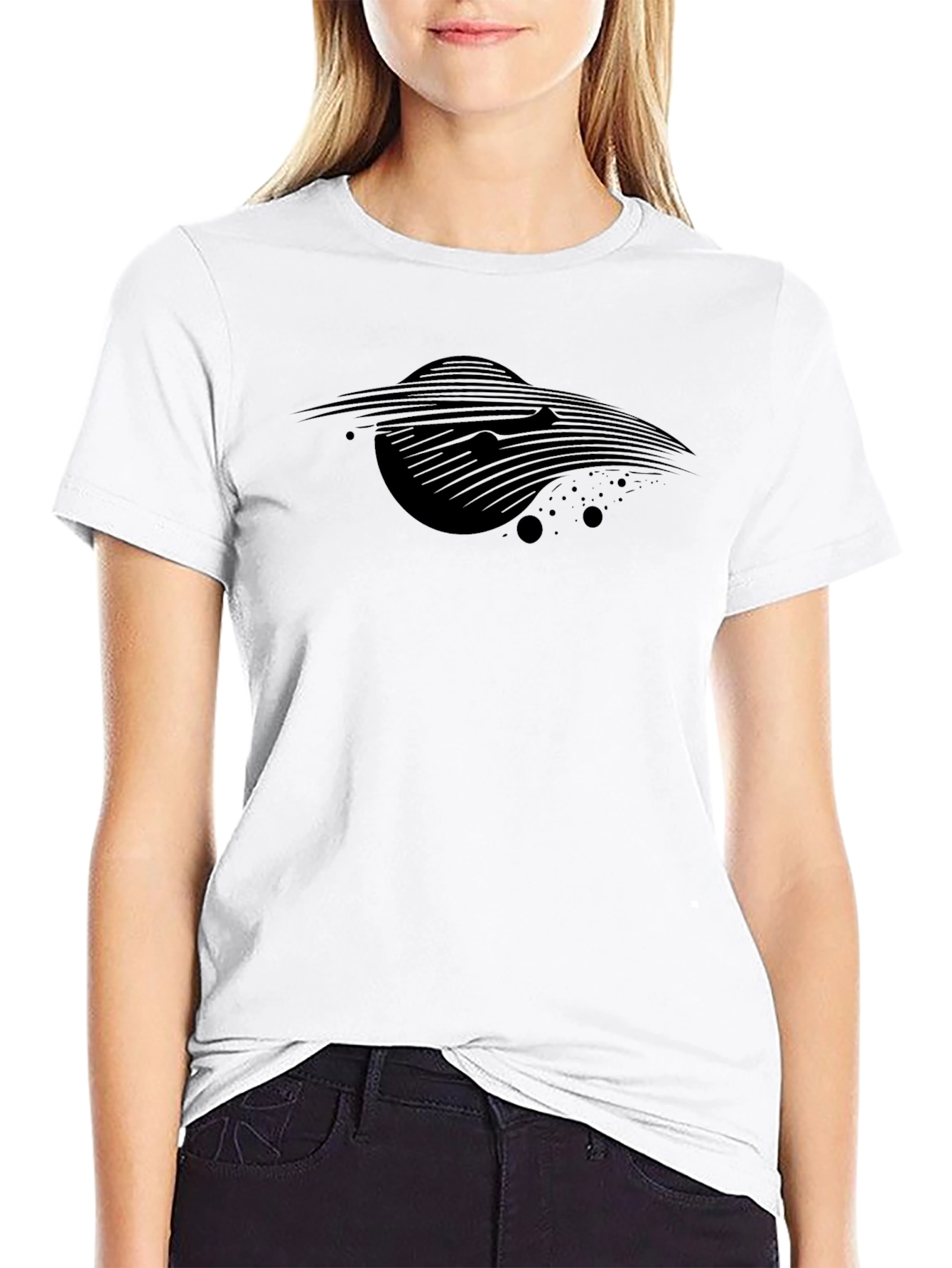 Mens Black T-Shirt - Abstract Space Design