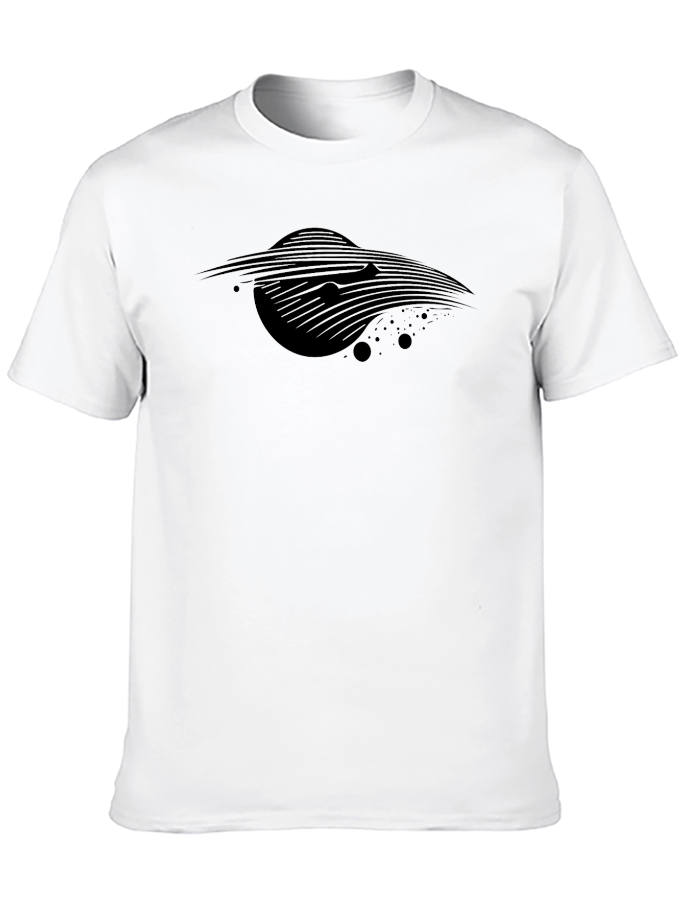 Mens Black T-Shirt - Abstract Space Design