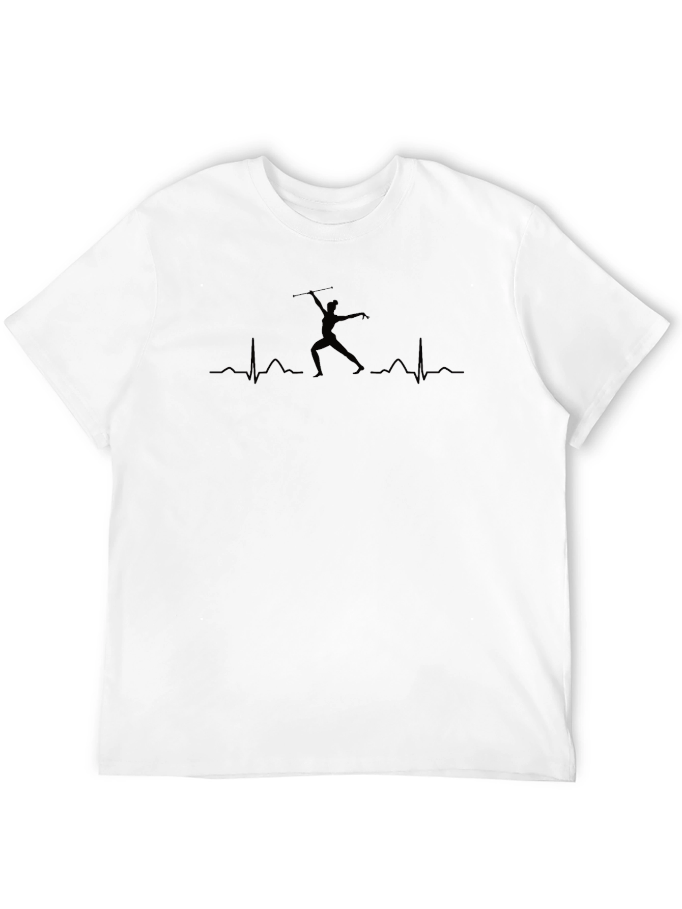 Javelin Thrower Heartbeat T-Shirt - Athletic Black Tee