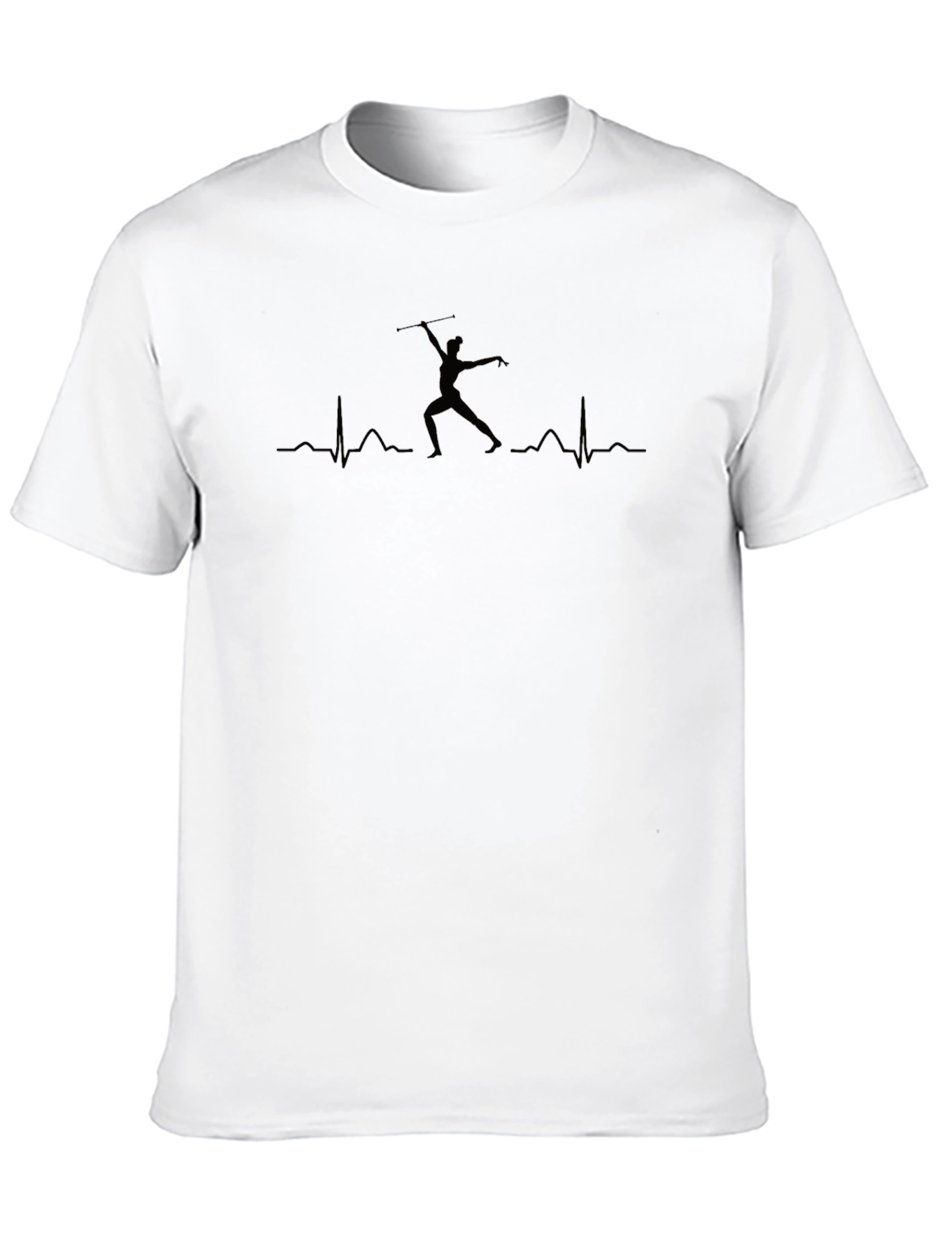 Javelin Thrower Heartbeat T-Shirt - Athletic Black Tee