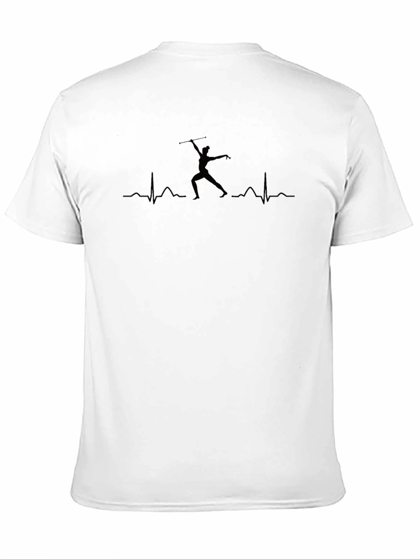 Javelin Thrower Heartbeat T-Shirt - Athletic Black Tee