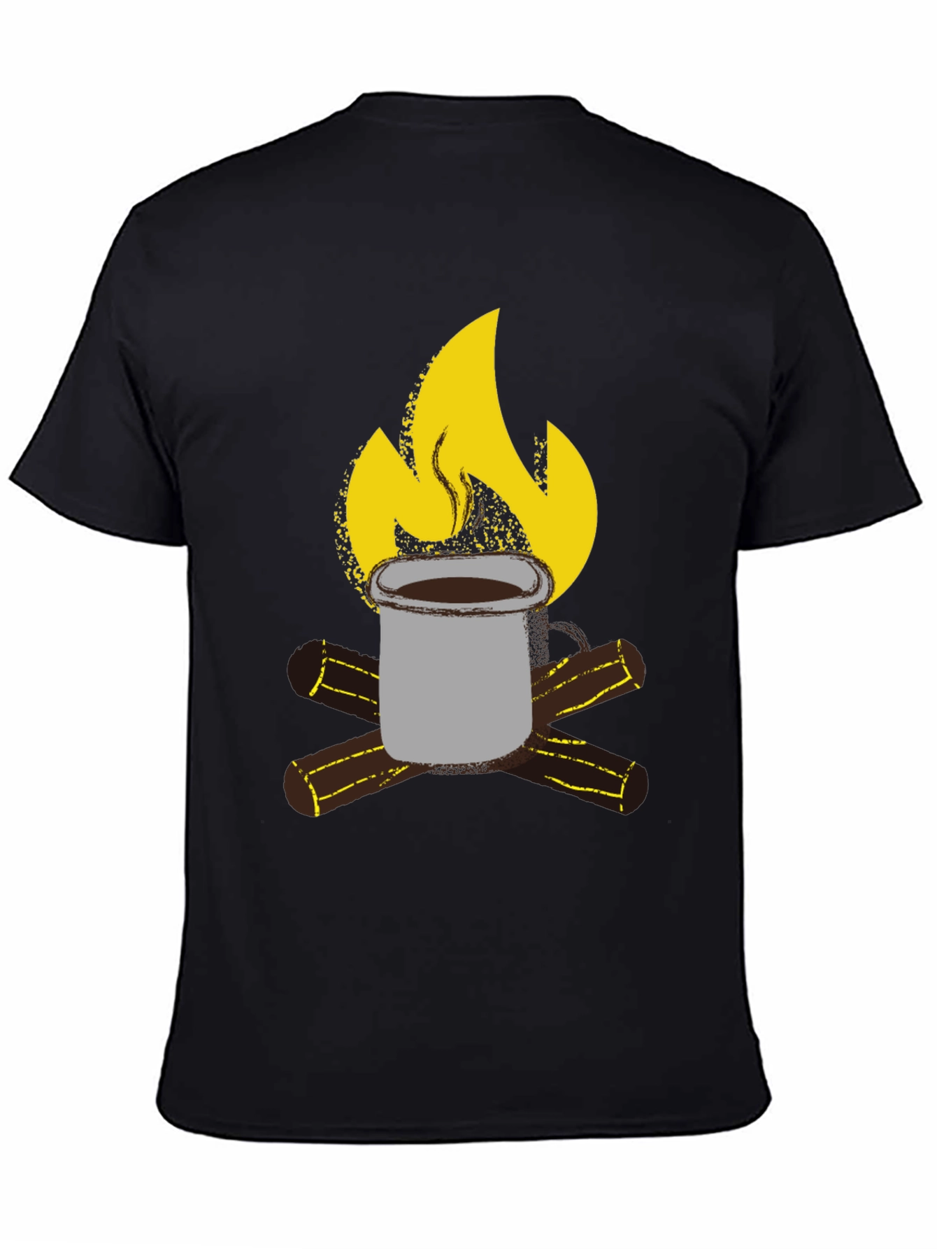 Campfire Coffee Graphic T-Shirt - Black