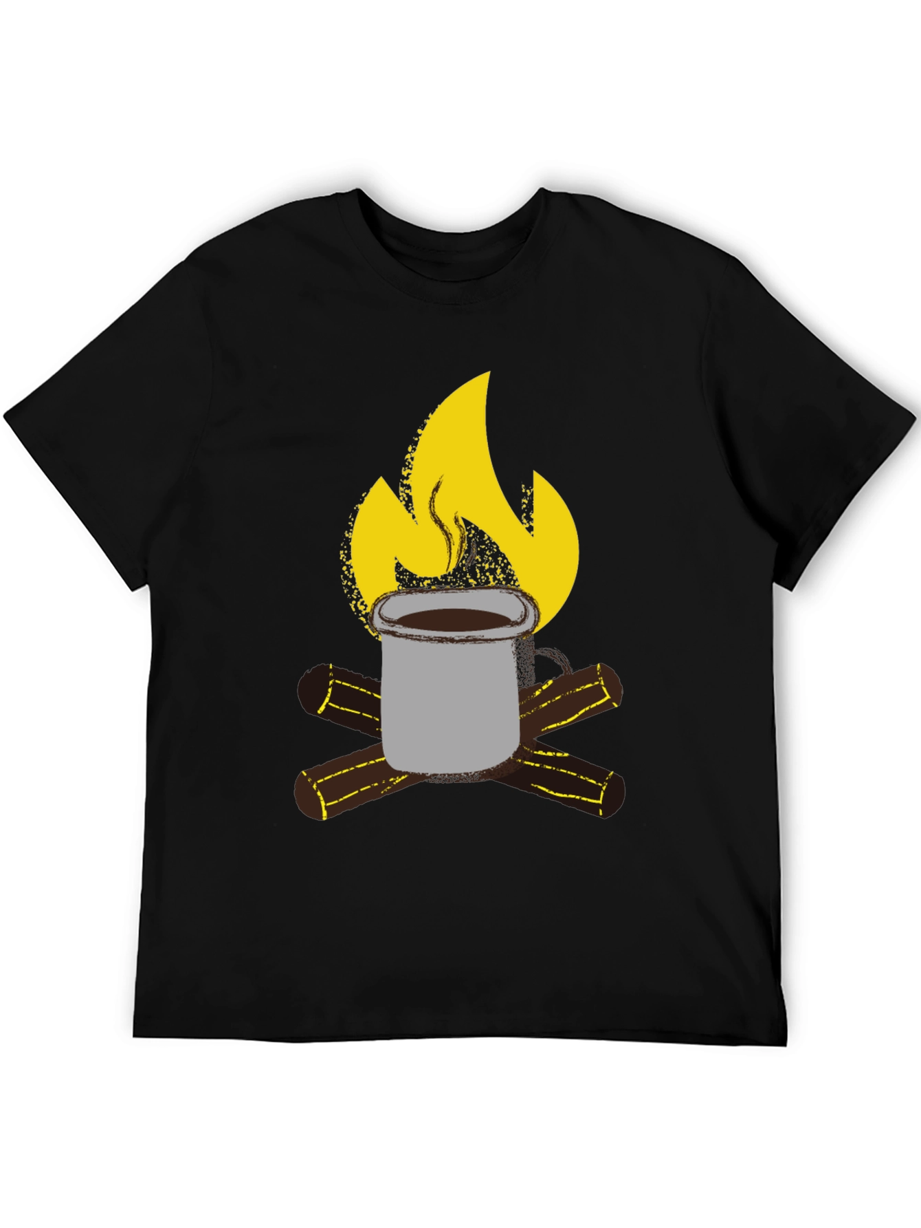Campfire Coffee Graphic T-Shirt - Black