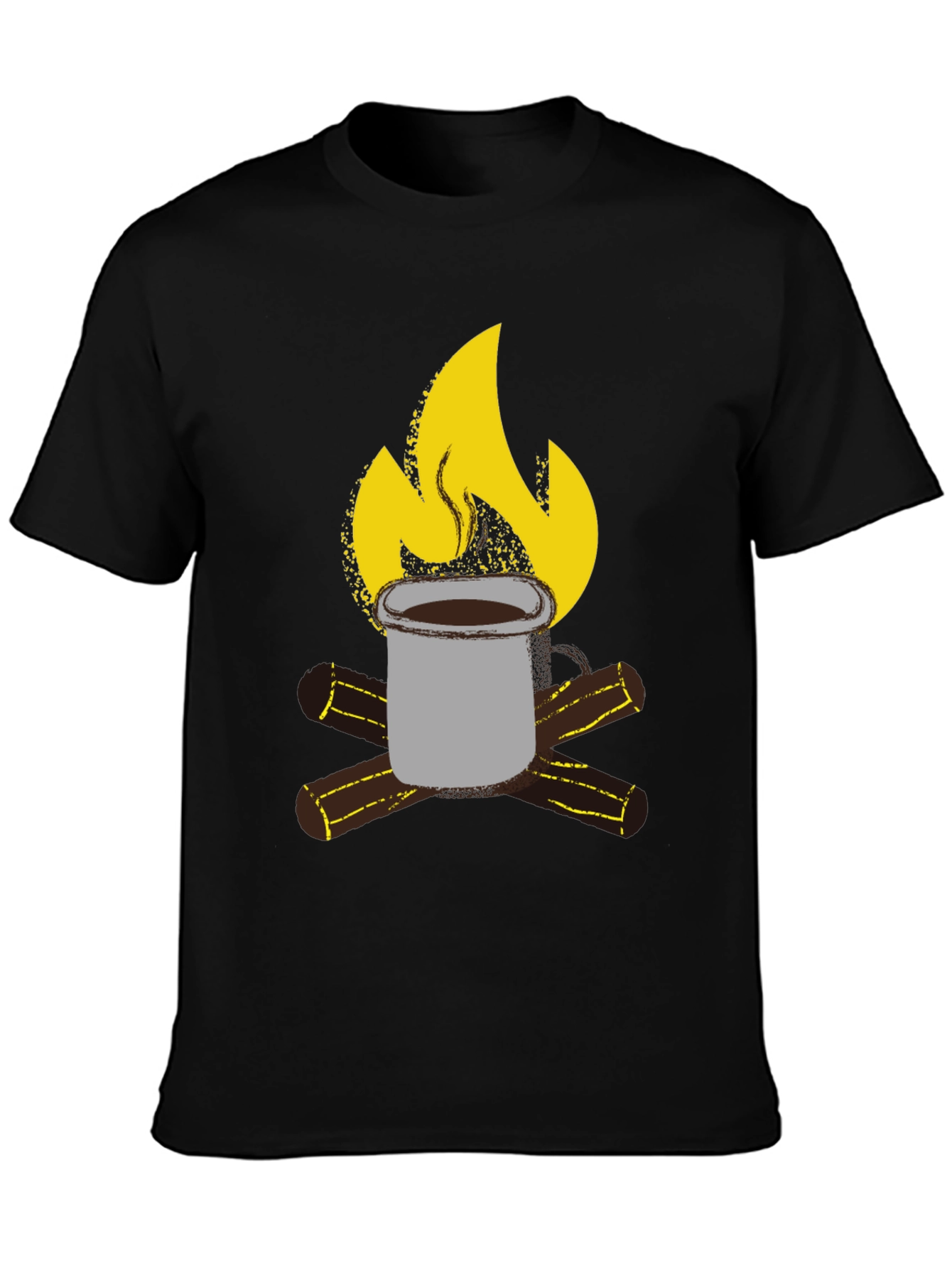 Campfire Coffee Graphic T-Shirt - Black