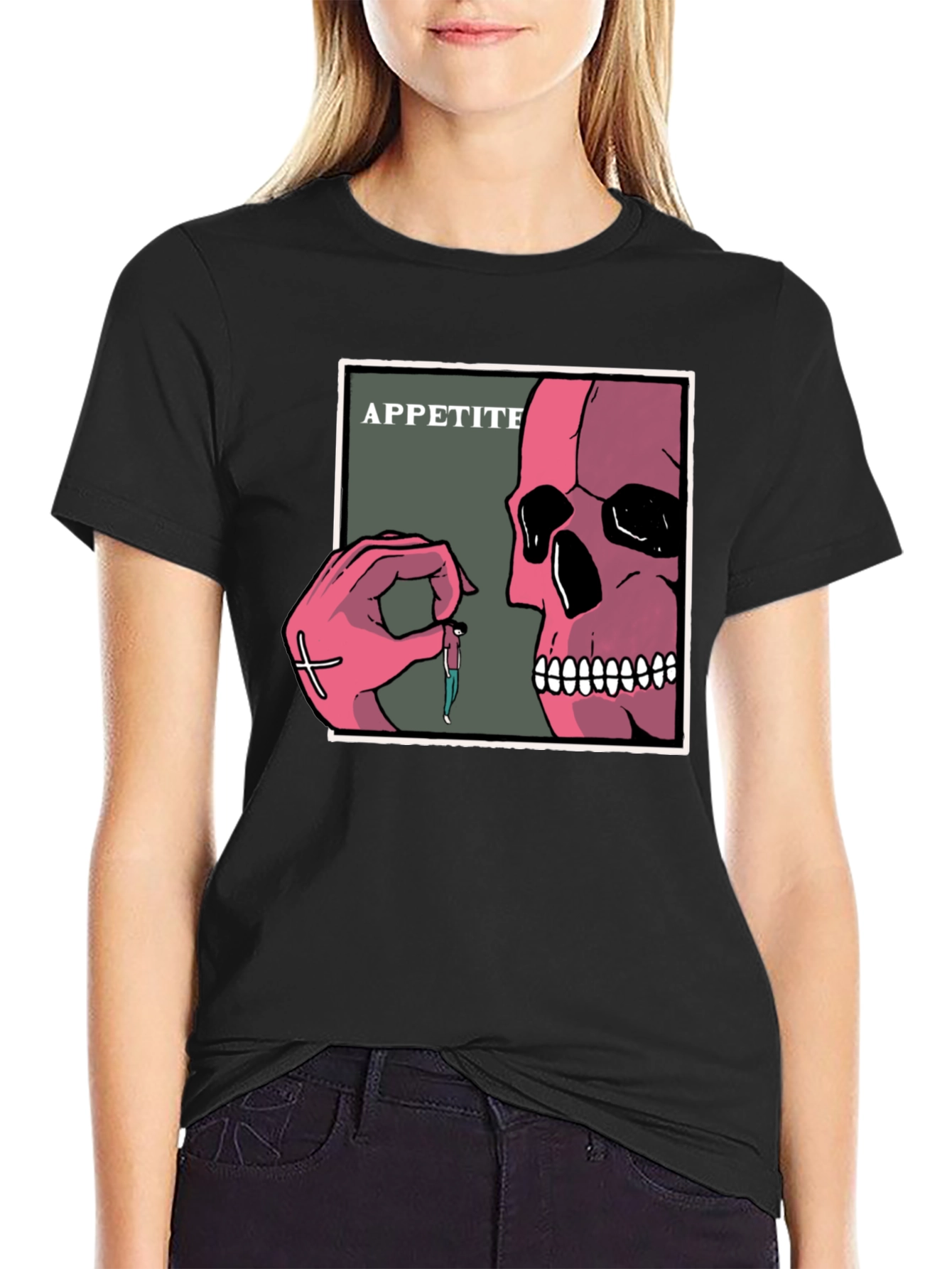 Appetite Graphic T-Shirt - Skull Hand Design