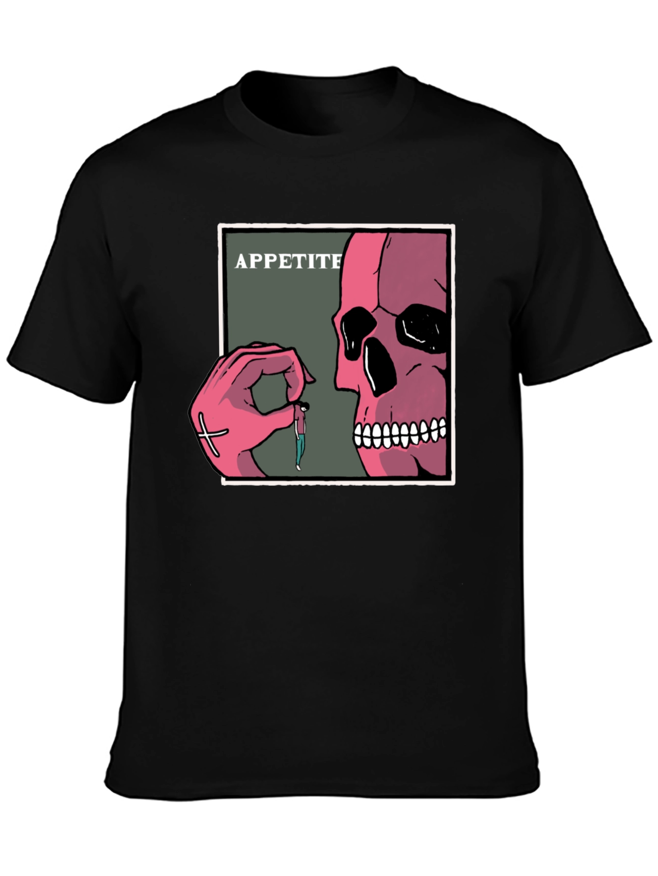 Appetite Graphic T-Shirt - Skull Hand Design