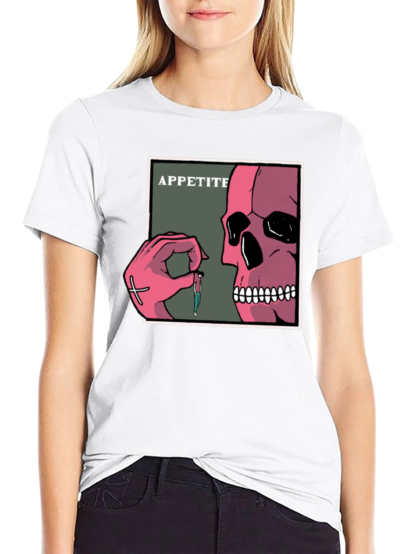 Appetite Graphic T-Shirt - Skull Hand Design