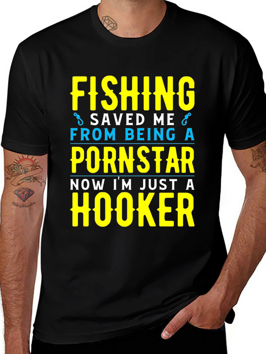 Fishing Saved Me T-Shirt Funny Hooker Tee