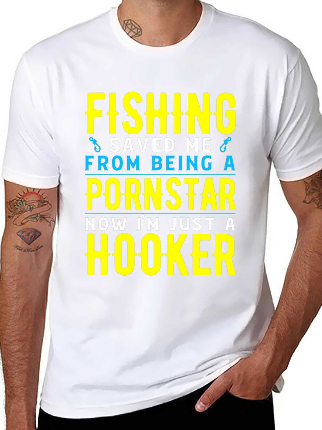 Fishing Saved Me T-Shirt Funny Hooker Tee