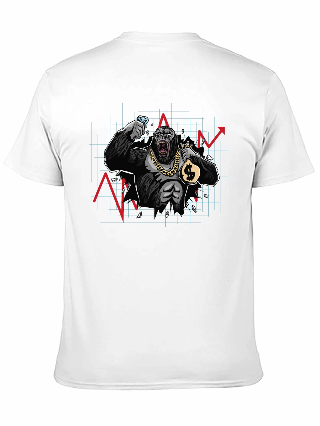 WallStreetBets Diamond Hand Gorilla Black T-Shirt