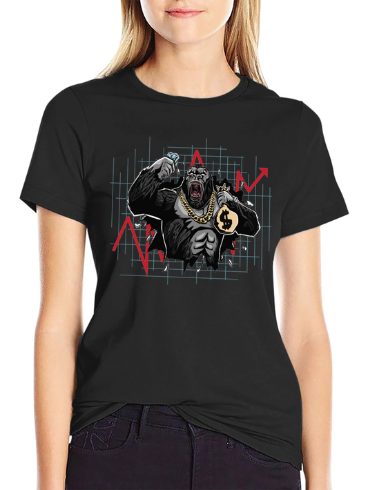 WallStreetBets Diamond Hand Gorilla Black T-Shirt