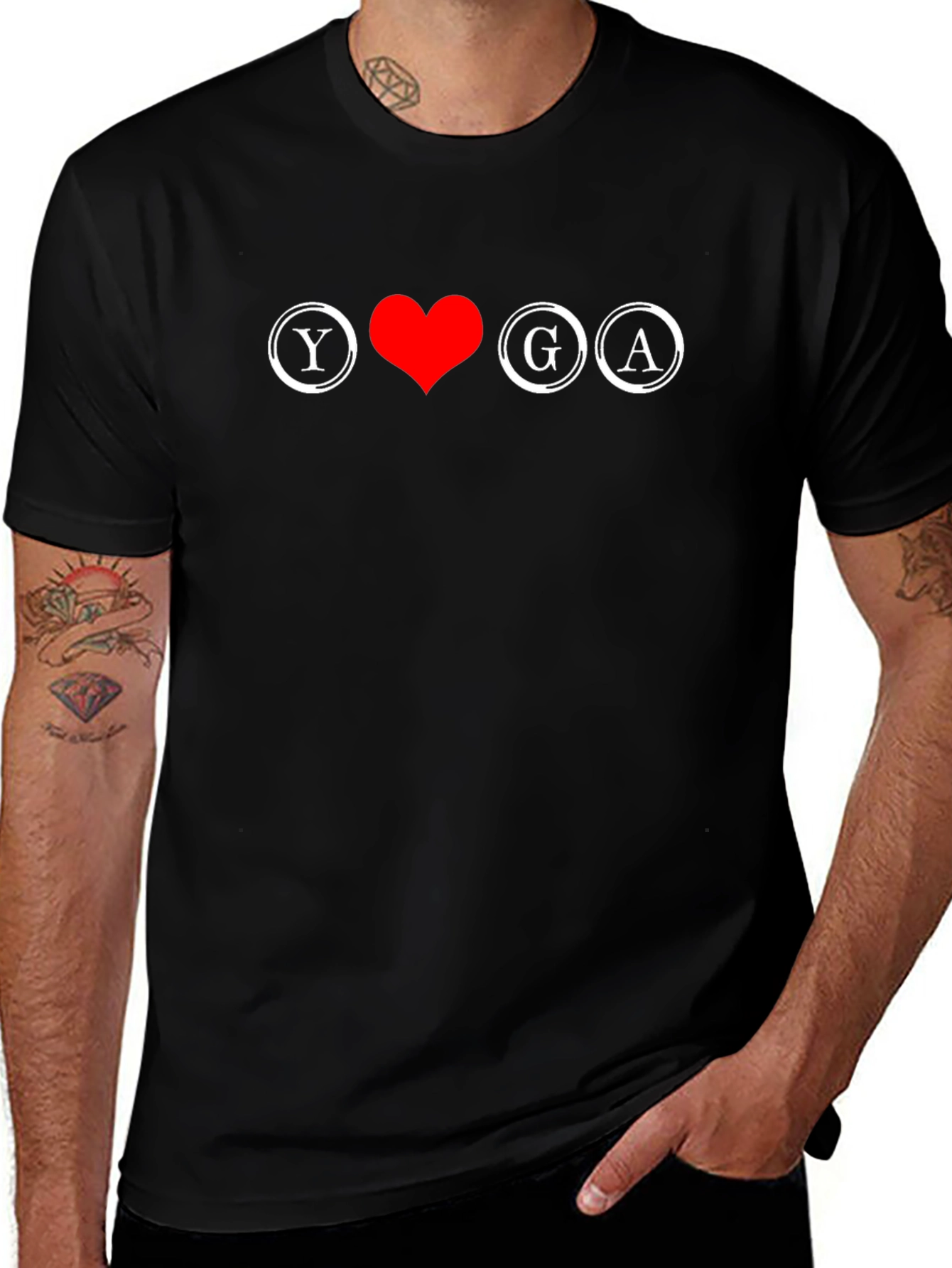 Yoga Love Graphic Tee - Black Cotton T-Shirt