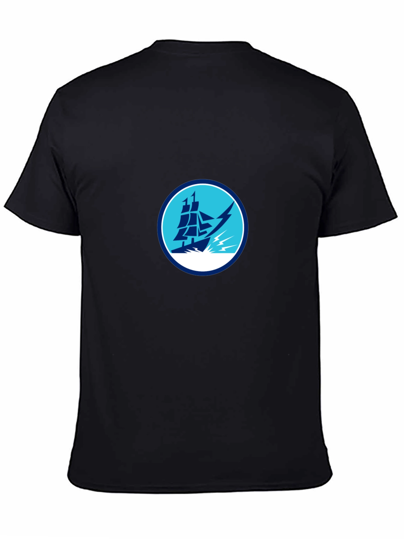 Nautical Ship Graphic Black T-Shirt