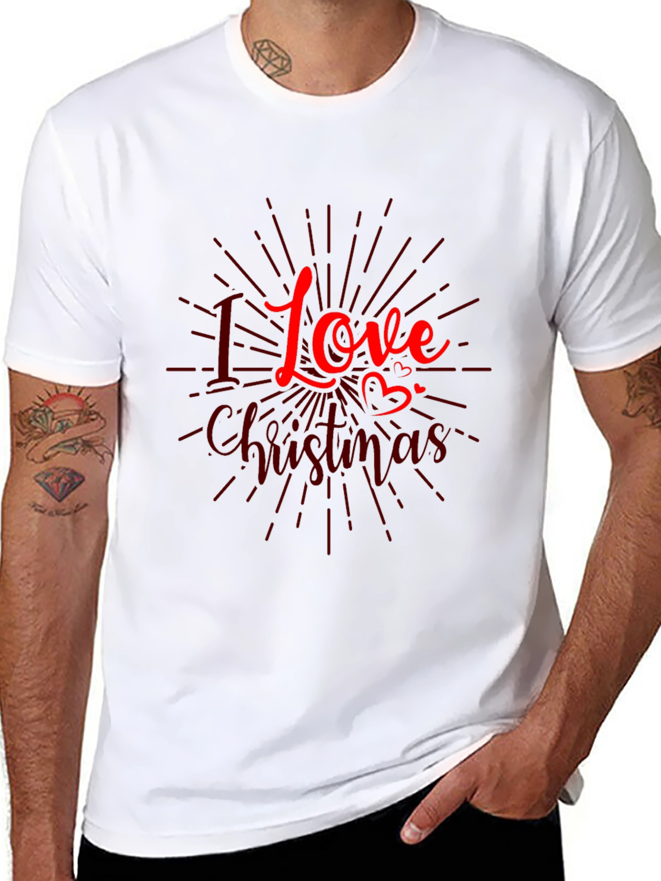 I Love Christmas Graphic Tee - Holiday Season Shirt