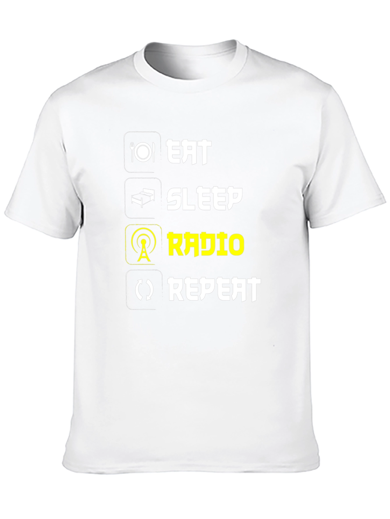Eat Sleep Radio Repeat T-Shirt - Black