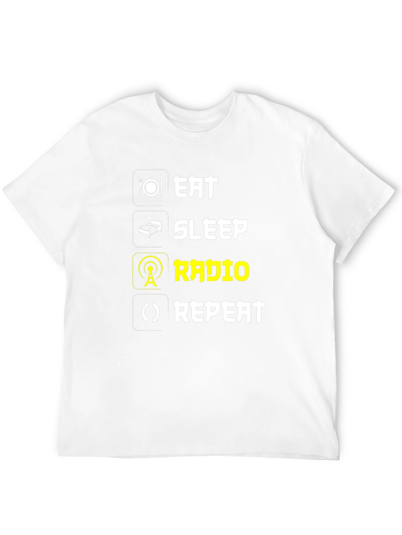 Eat Sleep Radio Repeat T-Shirt - Black