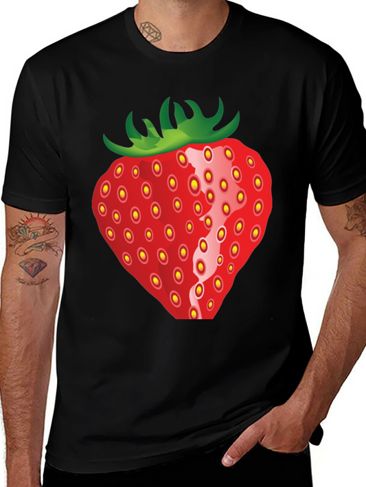 Strawberry Graphic Black T-Shirt