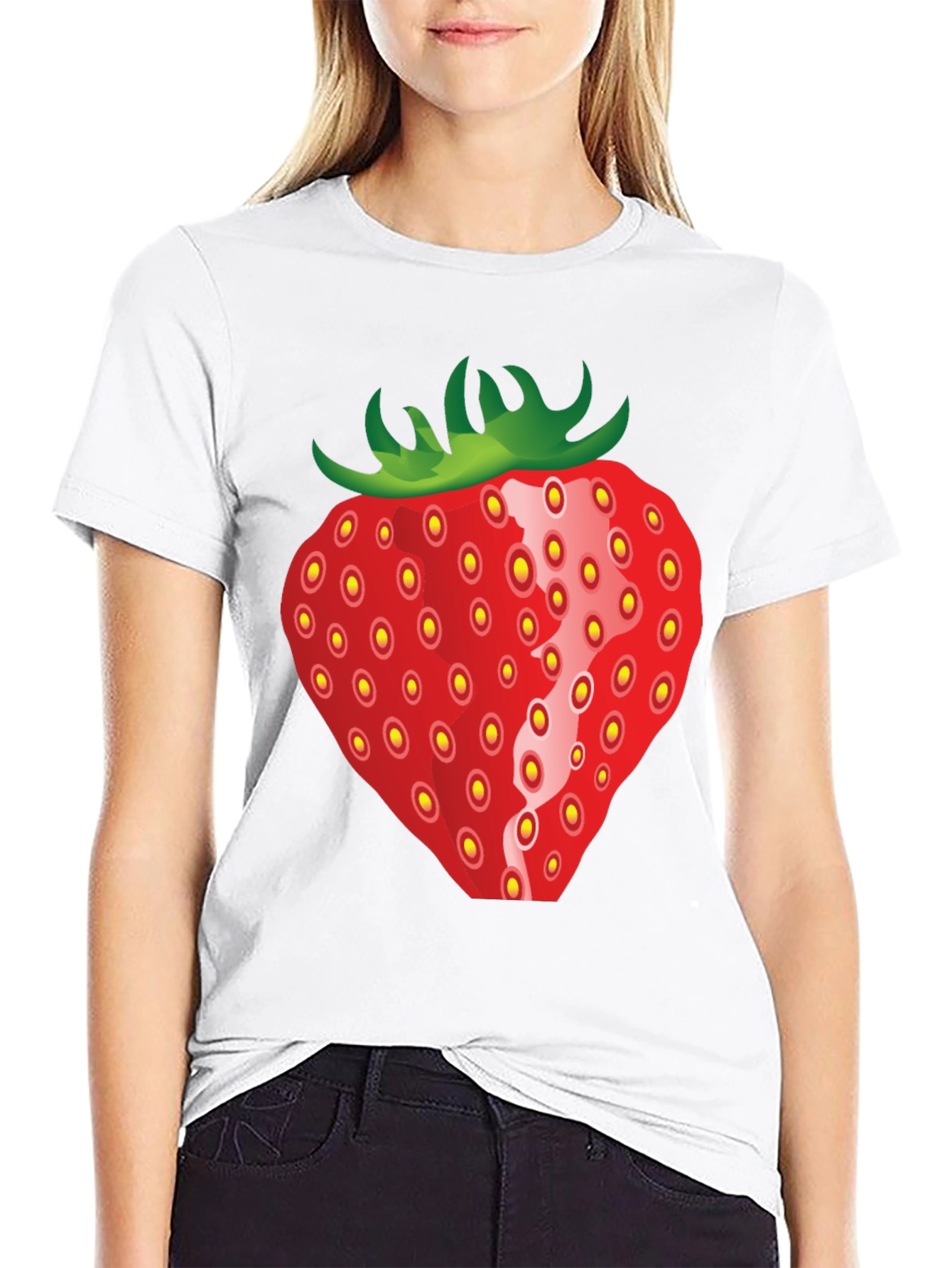 Strawberry Graphic Black T-Shirt