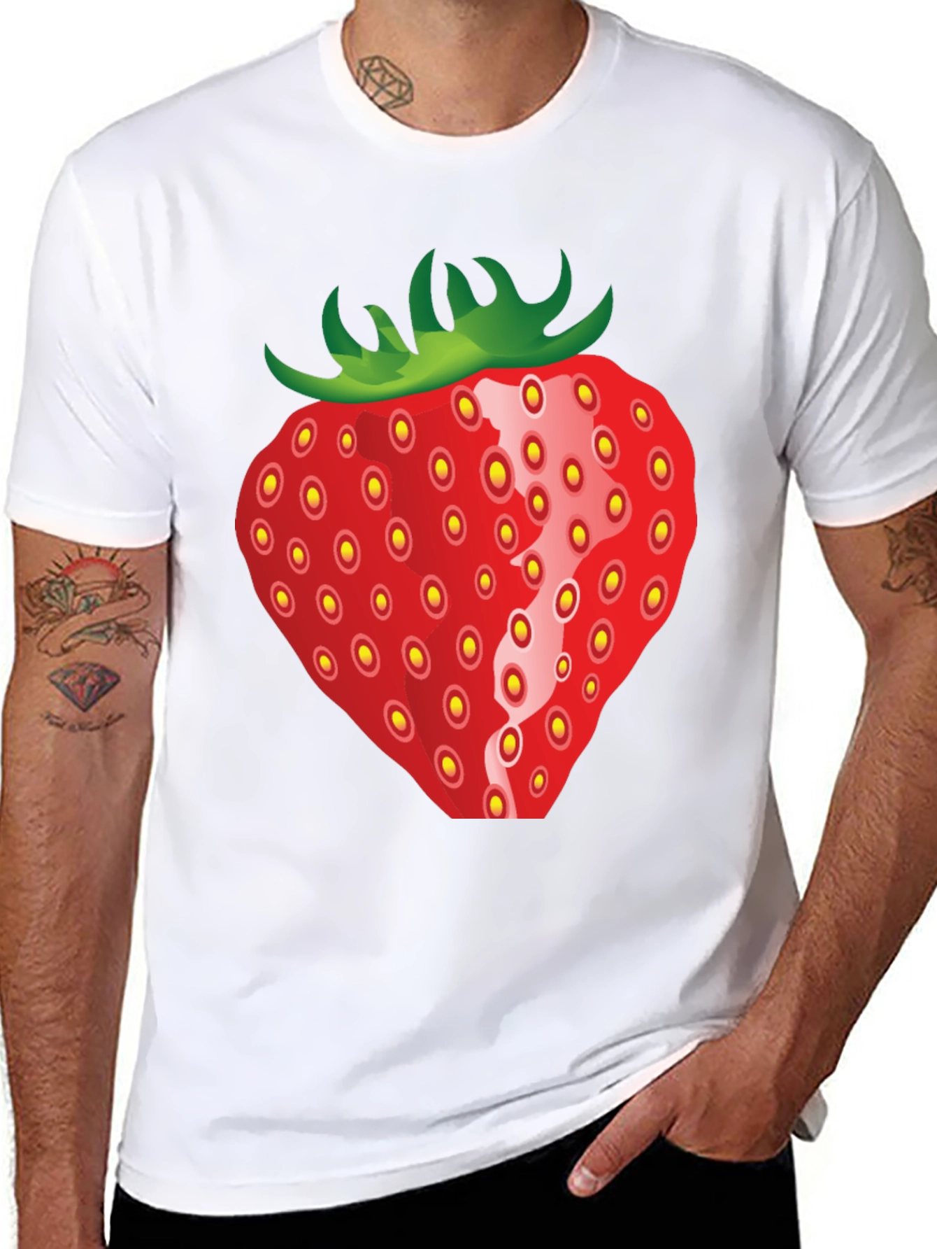 Strawberry Graphic Black T-Shirt