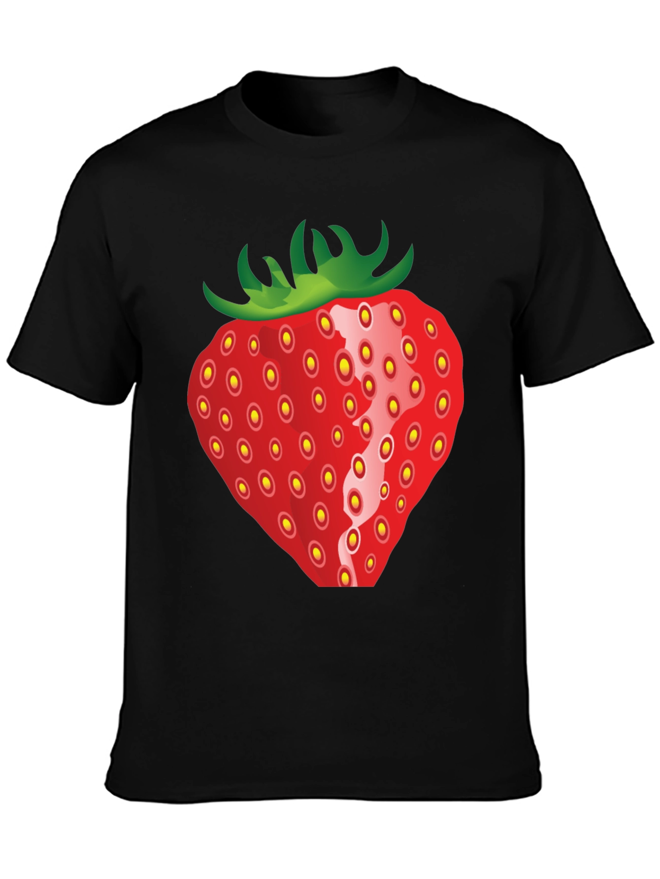 Strawberry Graphic Black T-Shirt