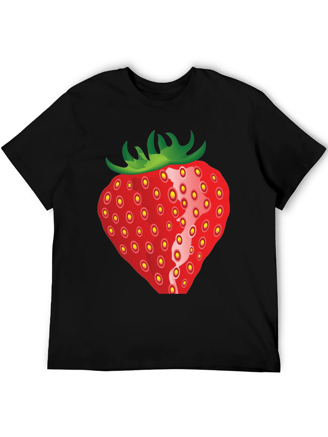 Strawberry Graphic Black T-Shirt