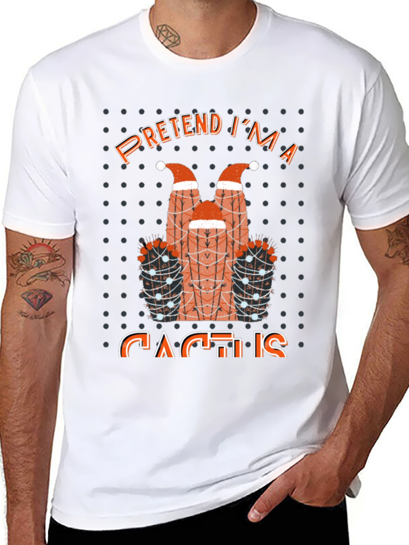 Pretend Im a Cactus T-Shirt Funny Holiday Party Tee