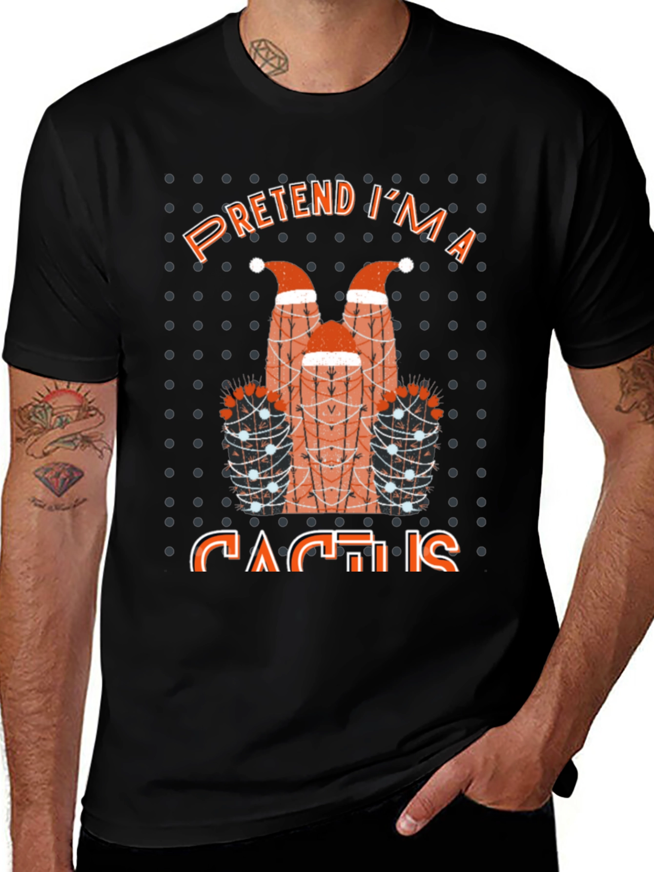 Pretend Im a Cactus T-Shirt Funny Holiday Party Tee