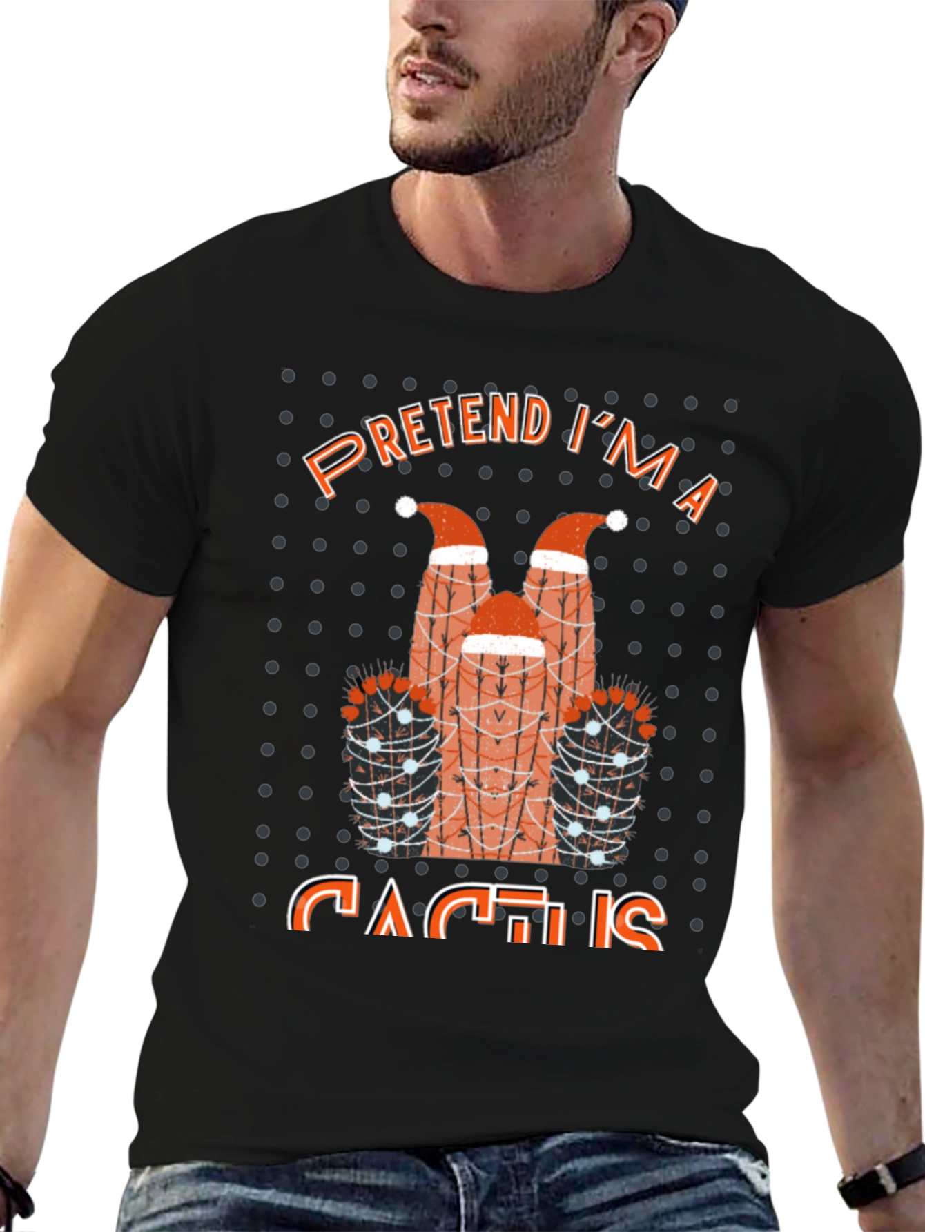 Pretend Im a Cactus T-Shirt Funny Holiday Party Tee