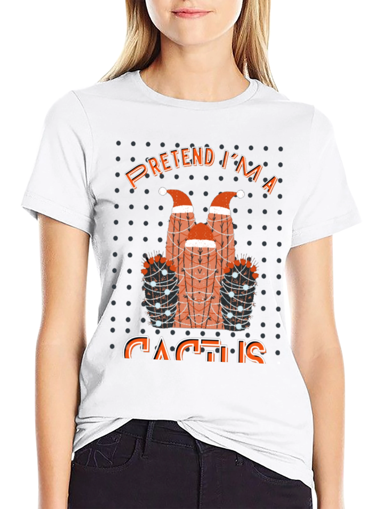 Pretend Im a Cactus T-Shirt Funny Holiday Party Tee