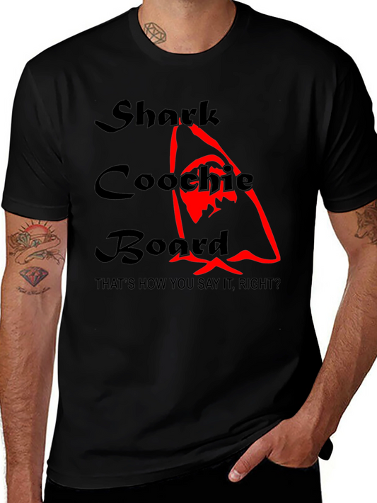 Shark Coochie Board Funny Graphic T-Shirt