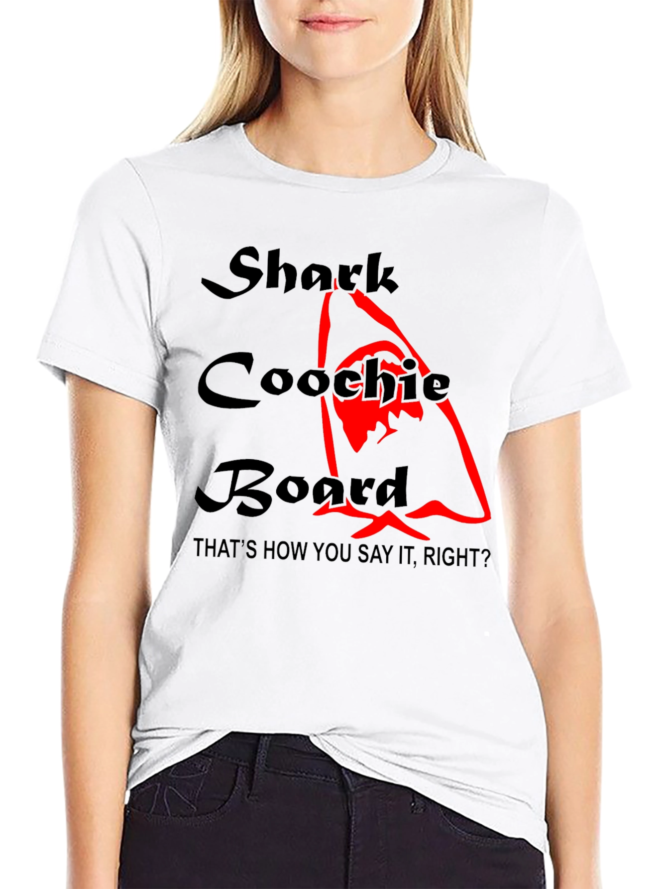 Shark Coochie Board Funny Graphic T-Shirt