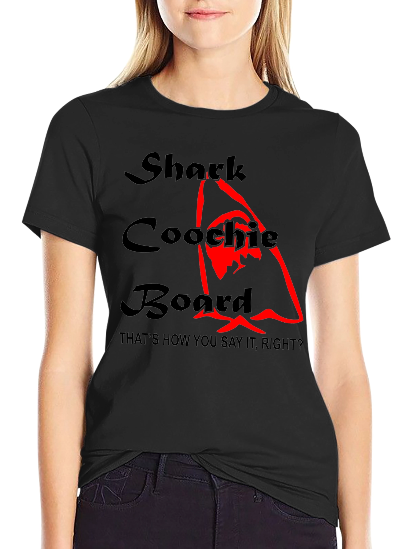 Shark Coochie Board Funny Graphic T-Shirt
