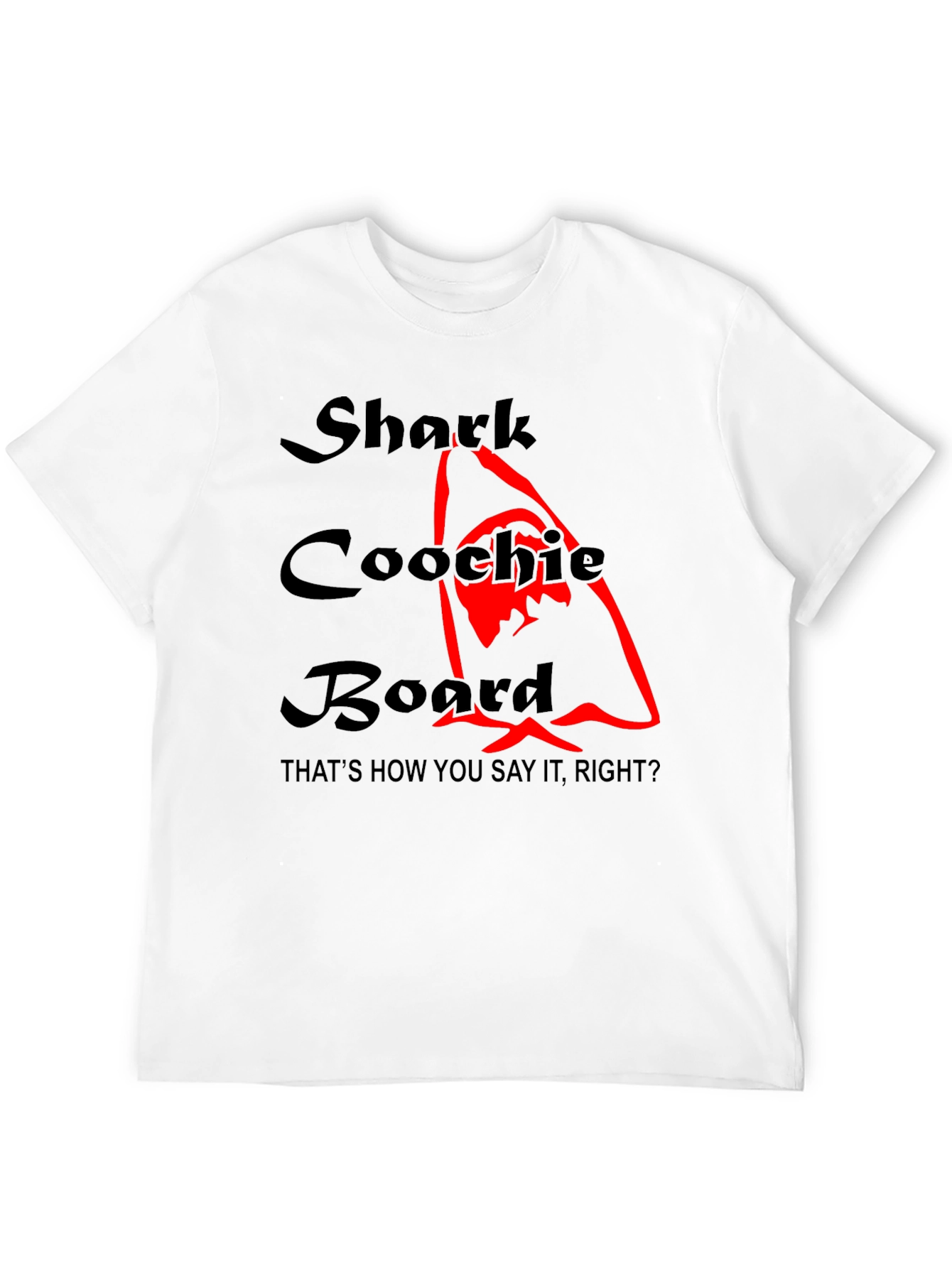 Shark Coochie Board Funny Graphic T-Shirt