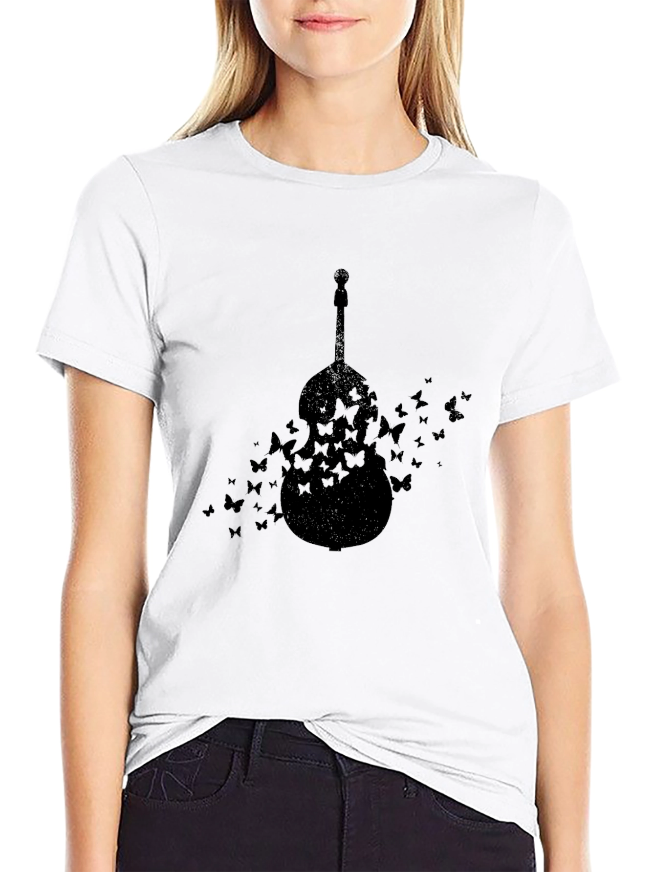 Butterfly Cello Black T-Shirt