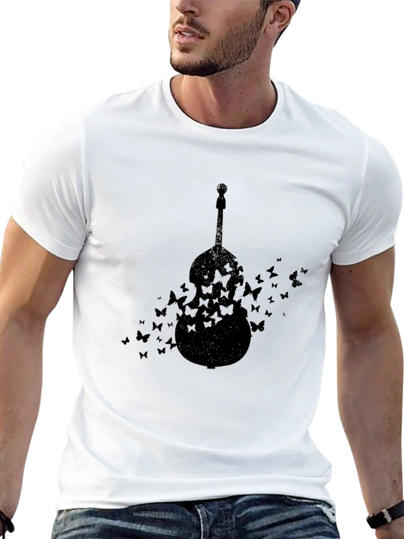 Butterfly Cello Black T-Shirt