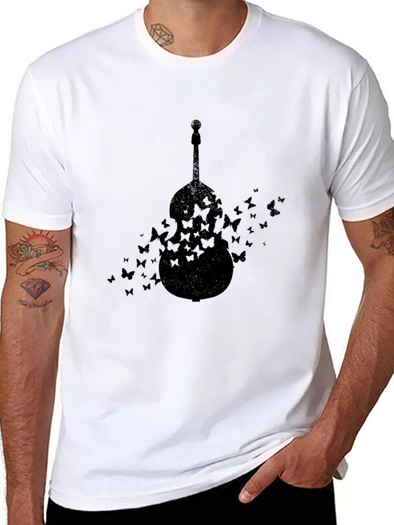 Butterfly Cello Black T-Shirt