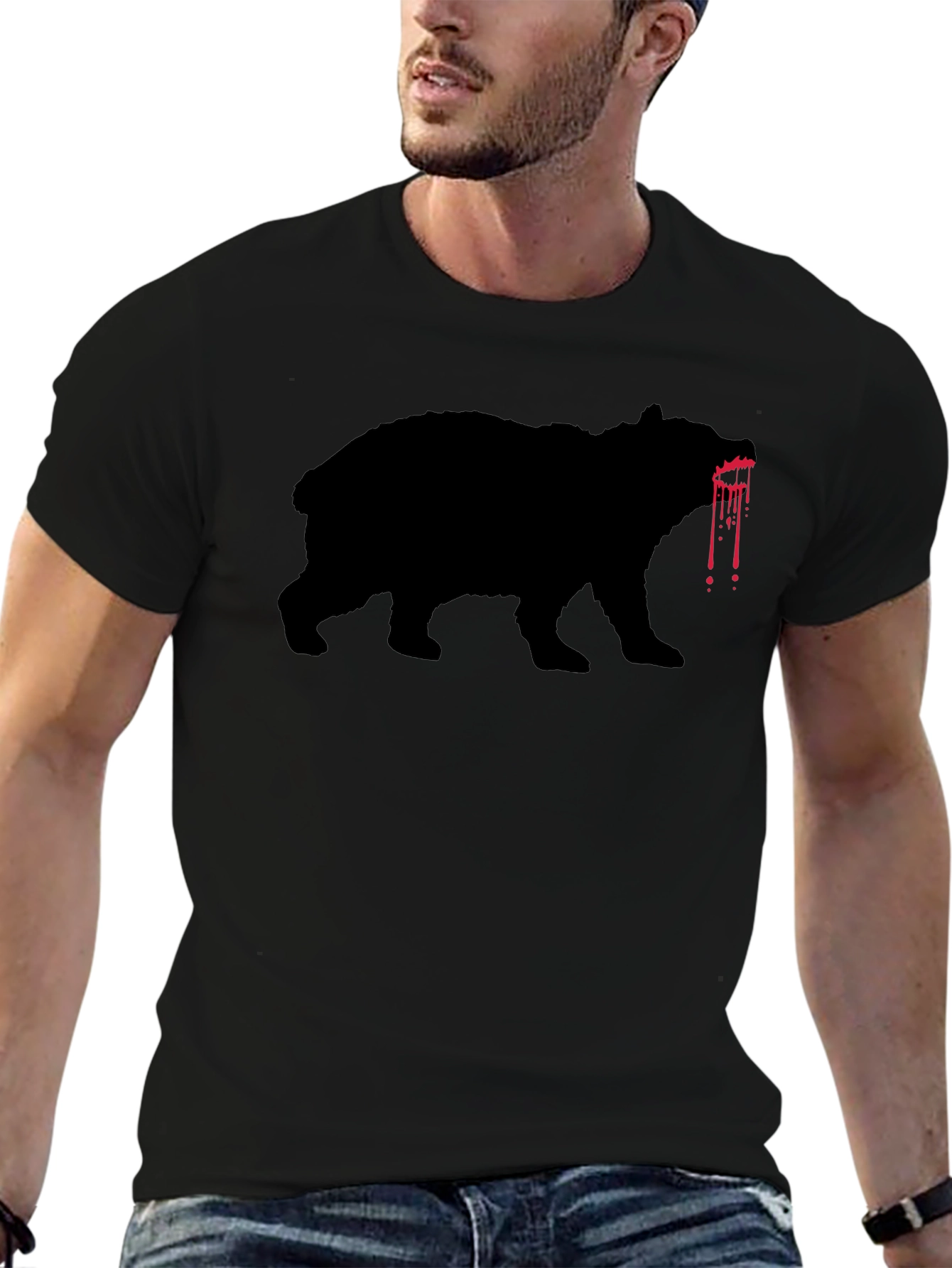 Bloody Bear Graphic Tee - Mens Black T-Shirt