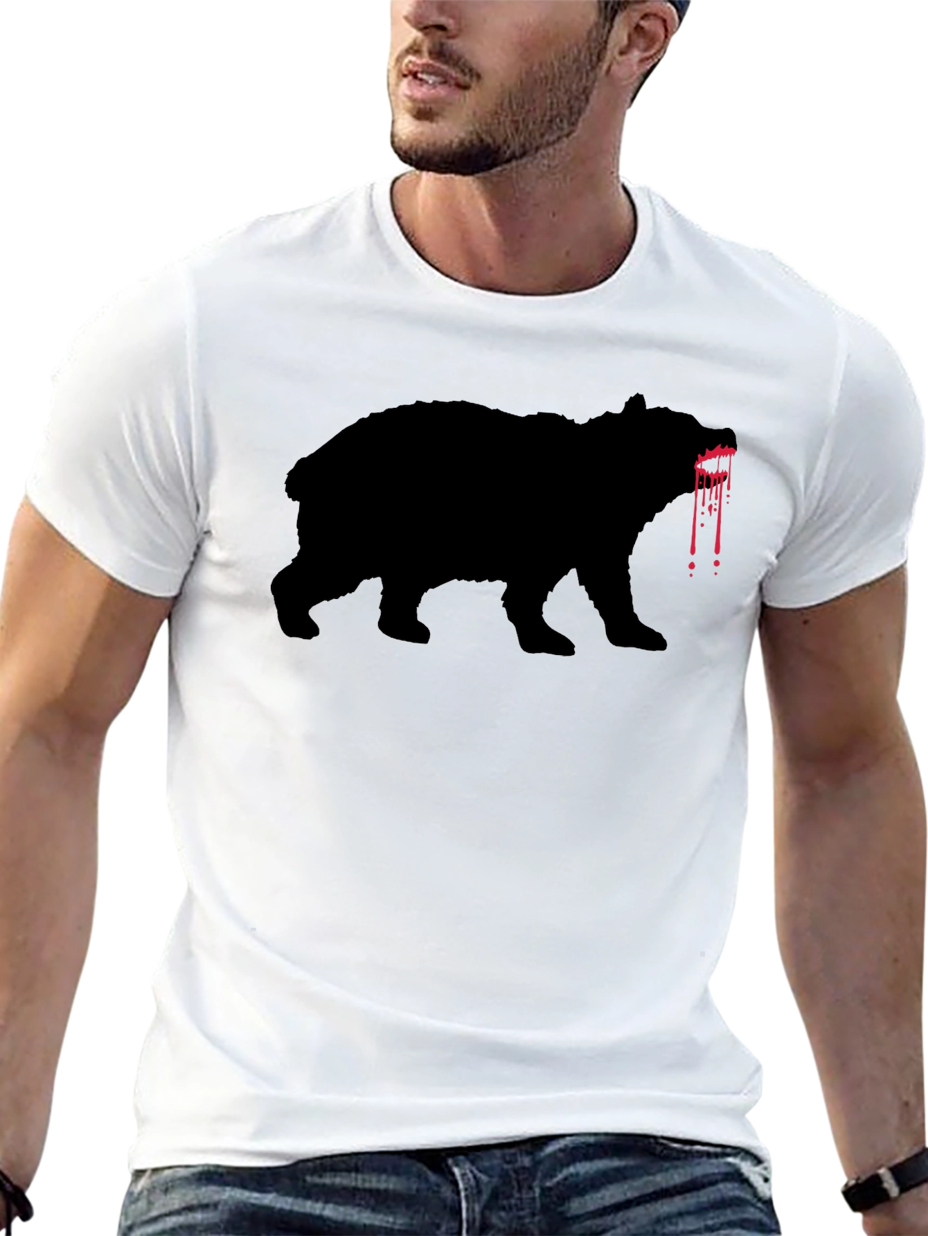 Bloody Bear Graphic Tee - Mens Black T-Shirt