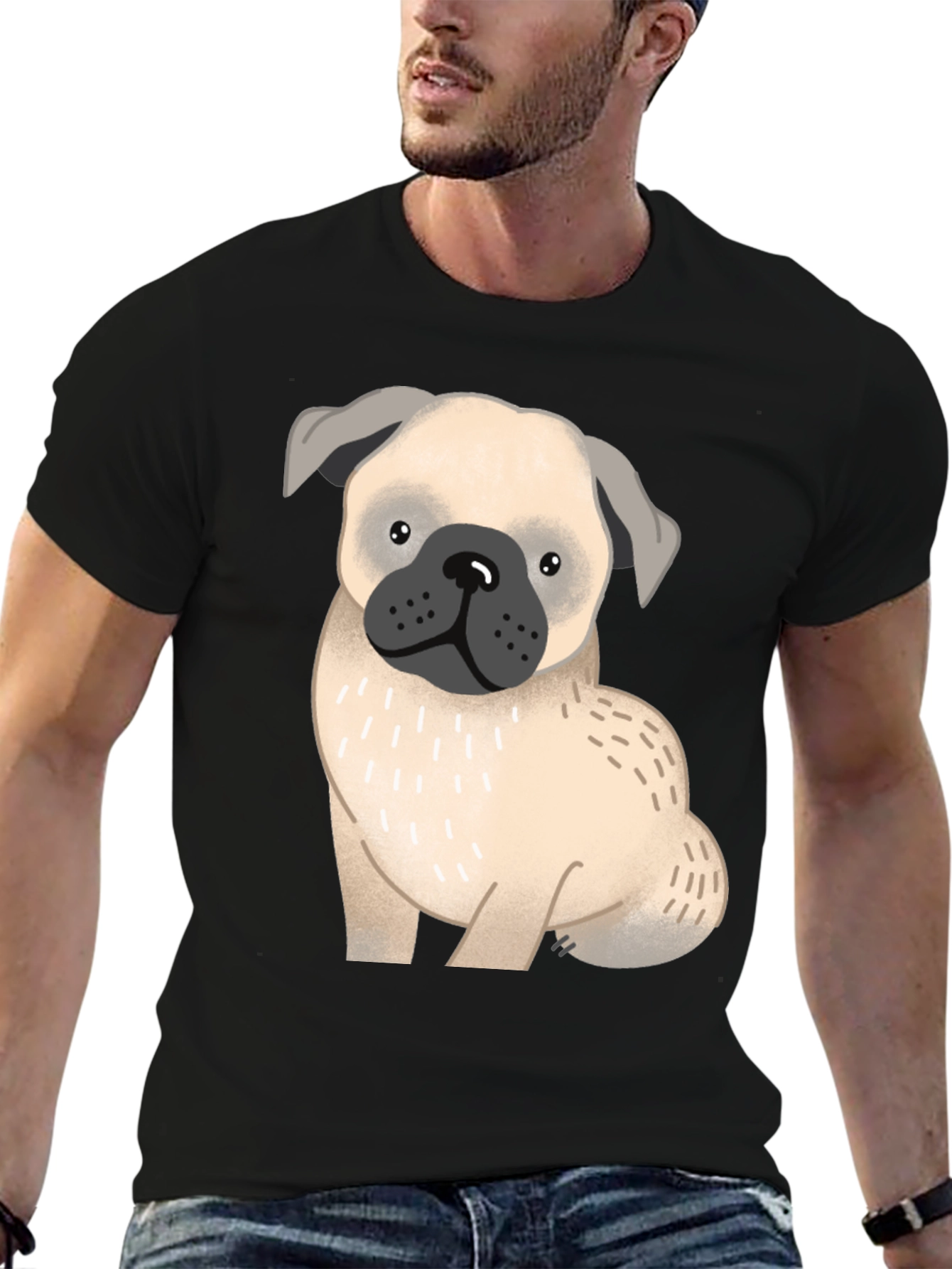 Pug Dog Graphic T-Shirt - Unisex Cotton Tee