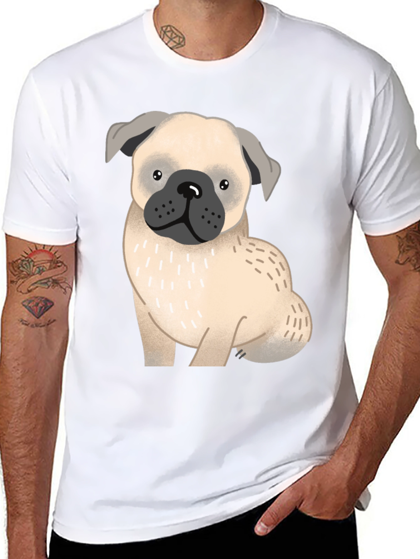 Pug Dog Graphic T-Shirt - Unisex Cotton Tee