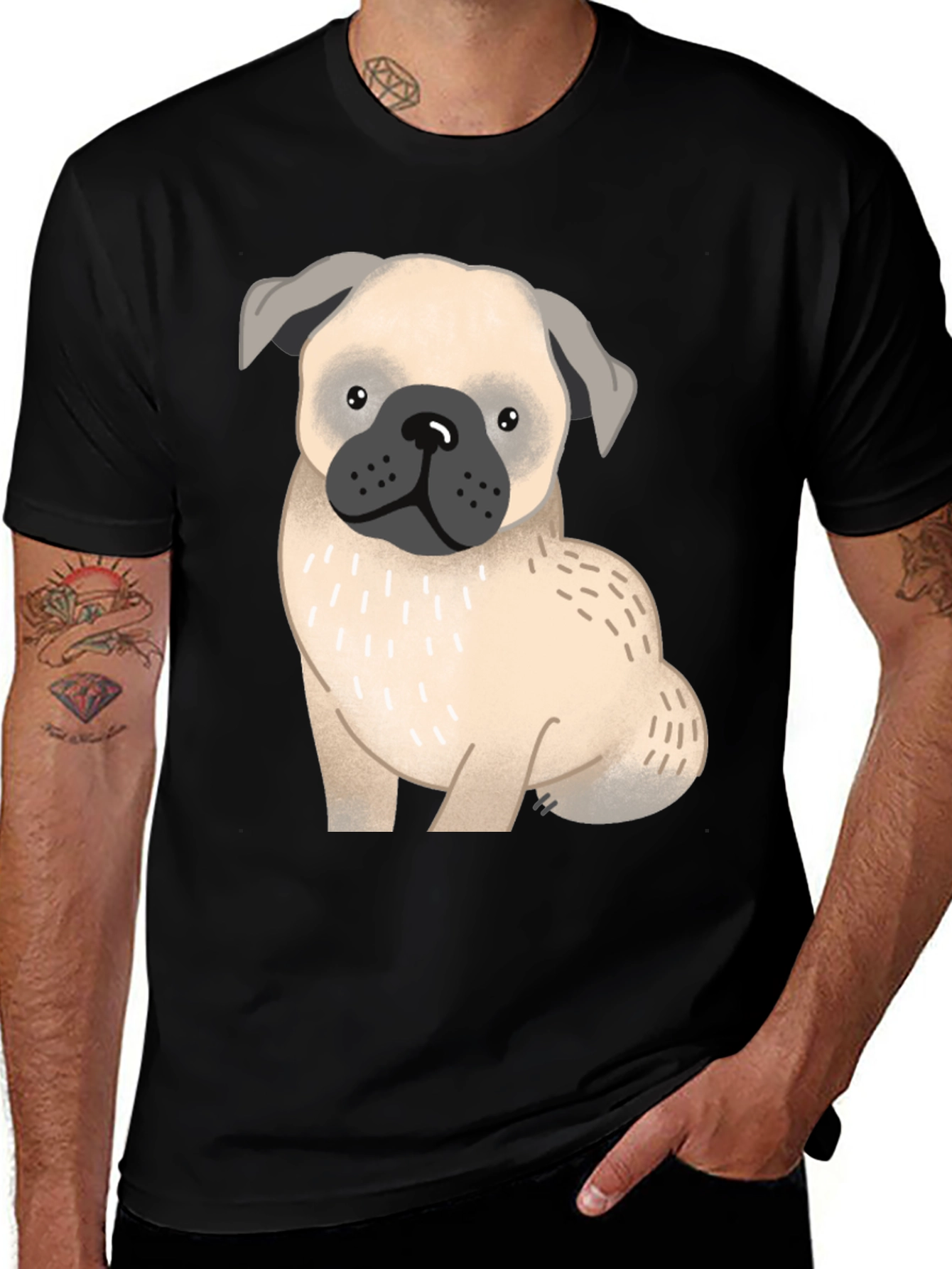 Pug Dog Graphic T-Shirt - Unisex Cotton Tee