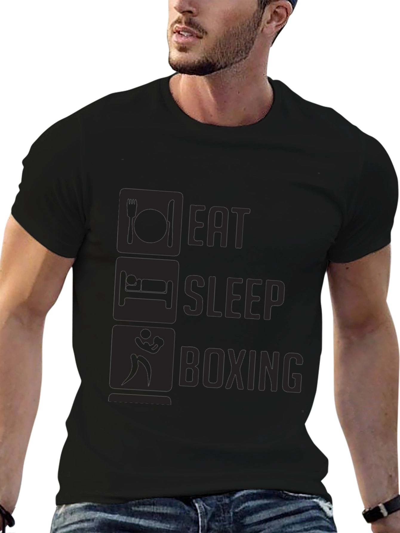 Eat Sleep Boxing T-Shirt - Black