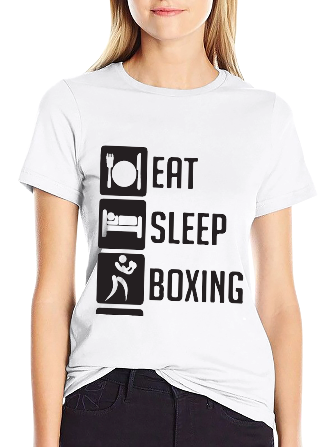 Eat Sleep Boxing T-Shirt - Black