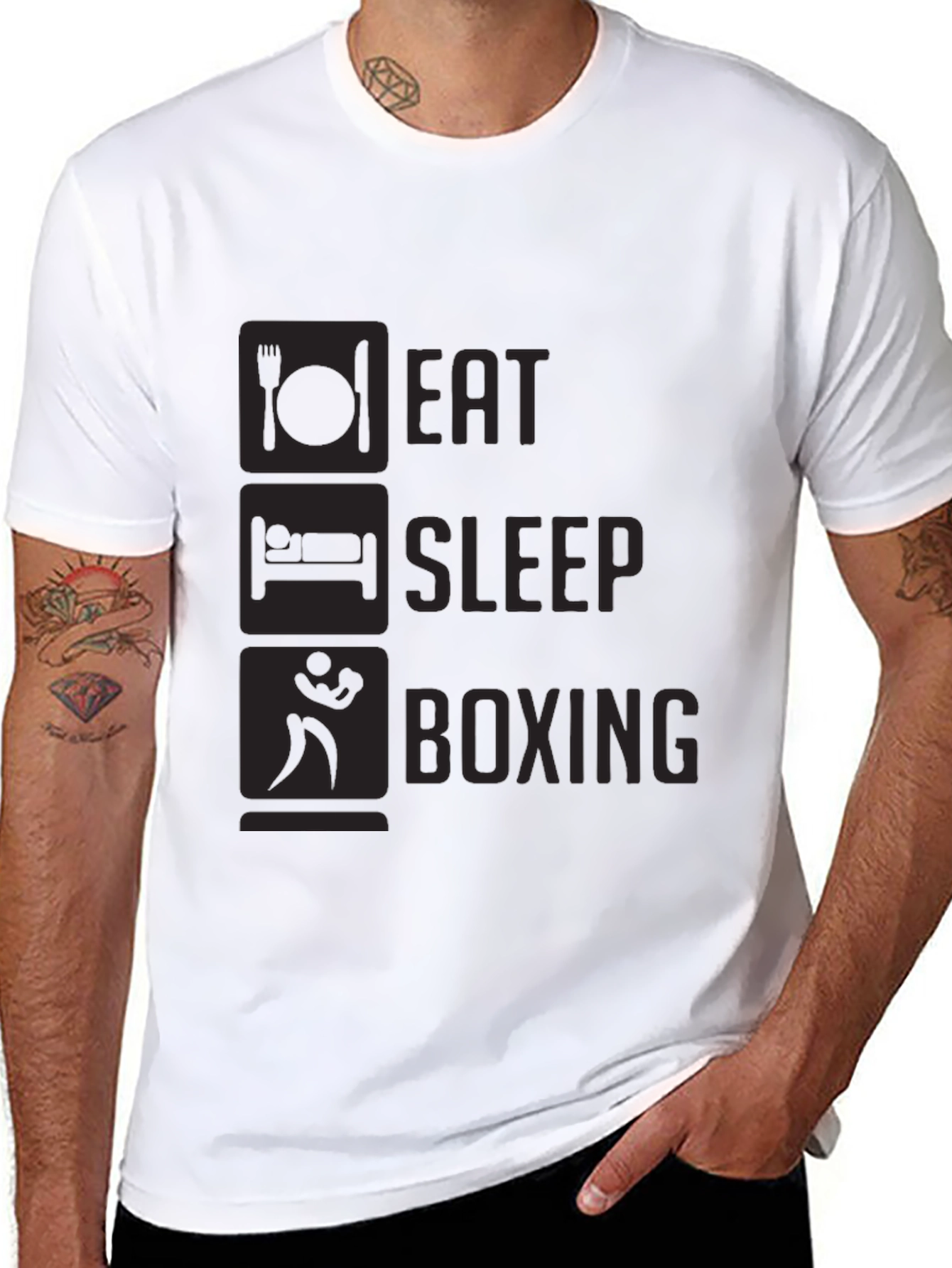 Eat Sleep Boxing T-Shirt - Black